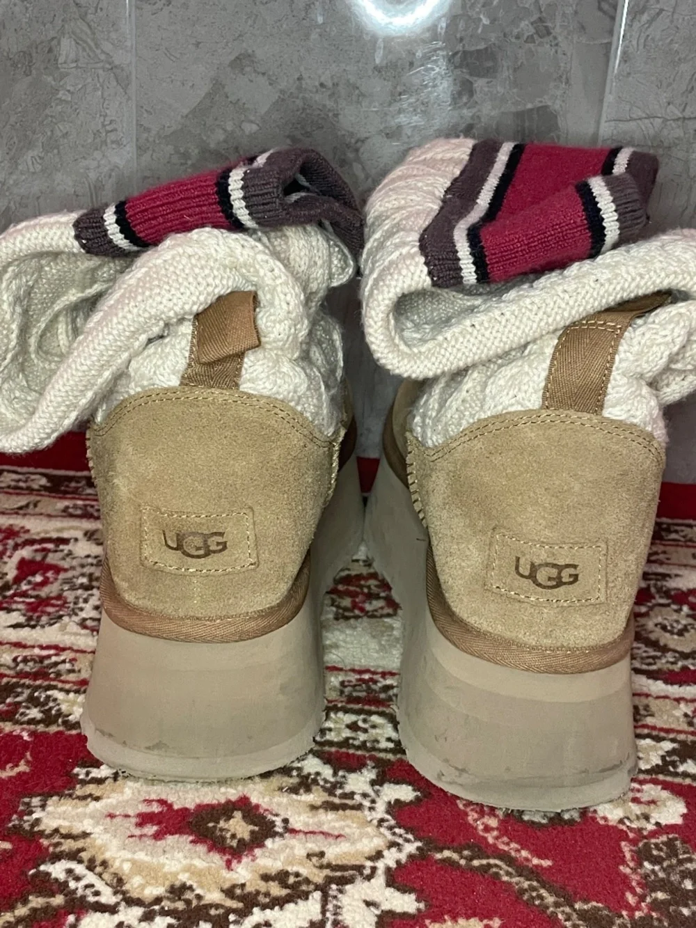UGG Platform Cable Knit Boots